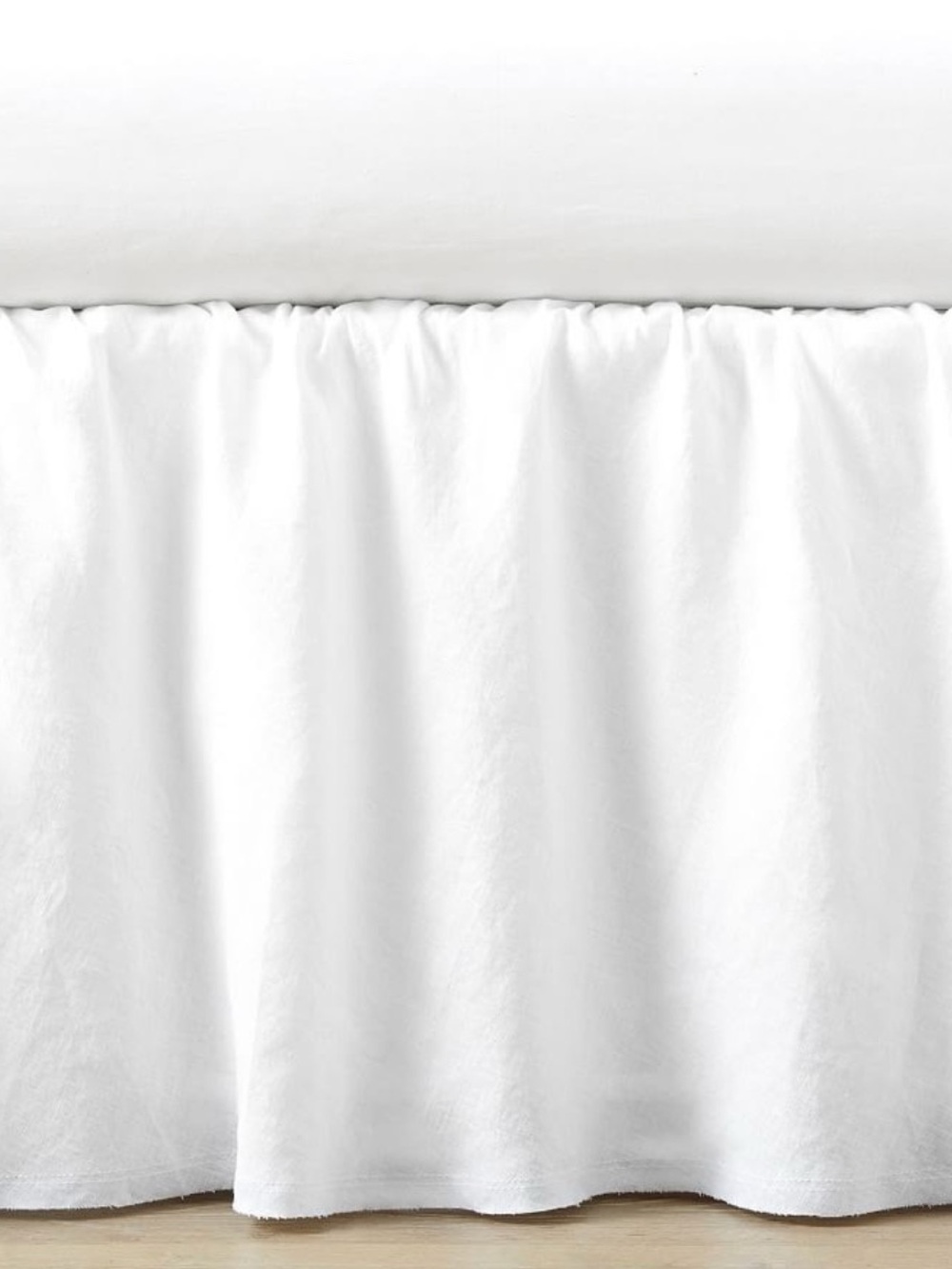 Pottery Barn Kids Baby European Linen Ruffle Cribskirt White